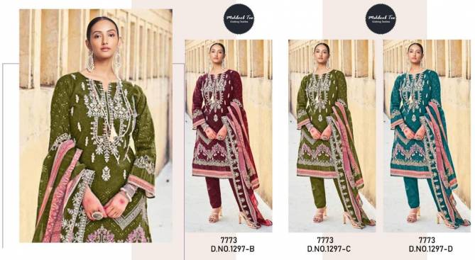 1297 A To C By Mehbbob Tex Cotton Embroidery Pakistani Suits Wholesale Suppliers In India